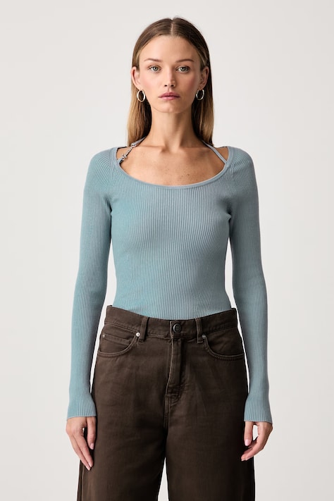 Guess sweter damski z wiskozą MEGHAN niebieski W6YR22 Z0966