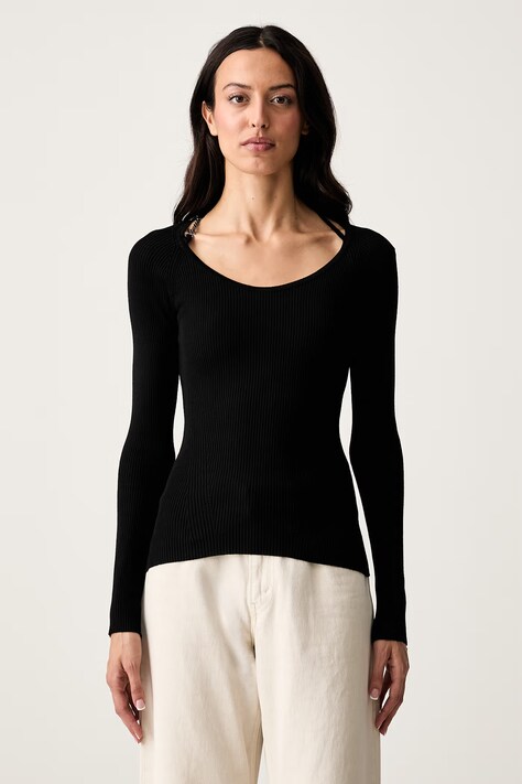 Guess pulover za žene s viskozom MEGHAN crni W6YR22 Z0966