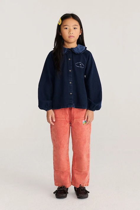 Bobo Choses camicia per bambini in jeans Mystery blu navy liscia B226AC024