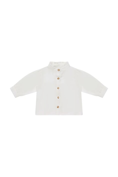 Donsje сорочка дитяча бавовняна Fini Blouse біла однотонна 4107900