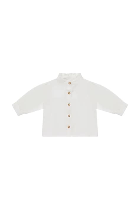 Donsje сорочка дитяча бавовняна Fini Blouse біла однотонна 4107900