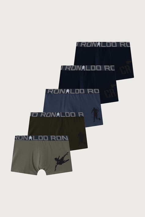 CR7 Cristiano Ronaldo Uske bokserice za djecu od pamuka s elastanom 5-pack šarene 8405