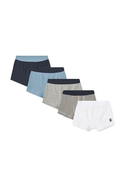 Liewood Bokserki dziecięce bawełniane z elastanem Marvin Boxers 5-pack niebieskie LW20991
