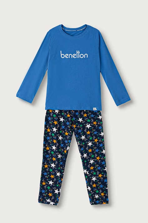 United Colors of Benetton Dvodijelna pidžama za djecu s pamukom plava 3G680P0A6