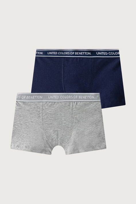 United Colors of Benetton Bokserki dopasowane dziecięce bawełniane z elastanem 2-pack szare 3G680X01V