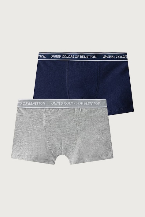 United Colors of Benetton Bokserki dopasowane dziecięce bawełniane z elastanem 2-pack szare 3G680X01V