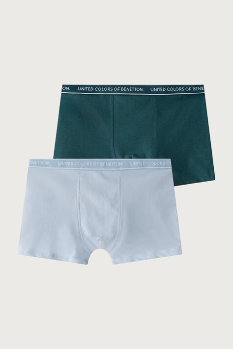 United Colors of Benetton Bokserki dopasowane dziecięce bawełniane z elastanem 2-pack niebieskie 3G680X01V