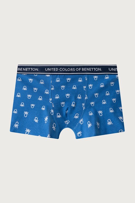 United Colors of Benetton Přiléhavé boxerky dětské bavlněné s elastanem 2-pack modré 3G680X01V