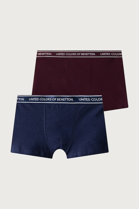 United Colors of Benetton Bokserki dopasowane dziecięce bawełniane z elastanem 2-pack granatowe 3G680X01V