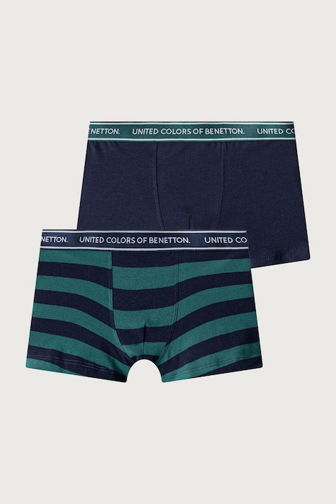 United Colors of Benetton Bokserki dopasowane dziecięce bawełniane z elastanem 2-pack zielone 3G680X01V