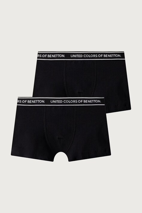United Colors of Benetton Bokserki dopasowane dziecięce bawełniane z elastanem 2-pack czarne 3G680X01V