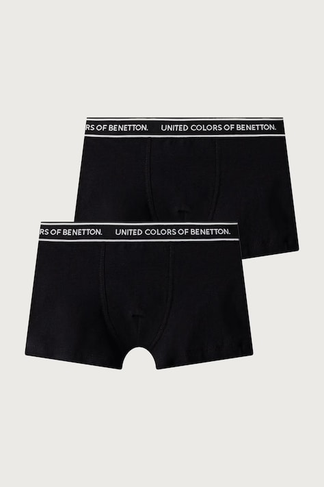 United Colors of Benetton Bokserki dopasowane dziecięce bawełniane z elastanem 2-pack czarne 3G680X01V