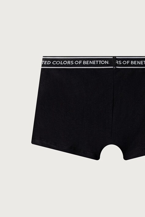 United Colors of Benetton Bokserki dopasowane dziecięce bawełniane z elastanem 2-pack czarne 3G680X01V