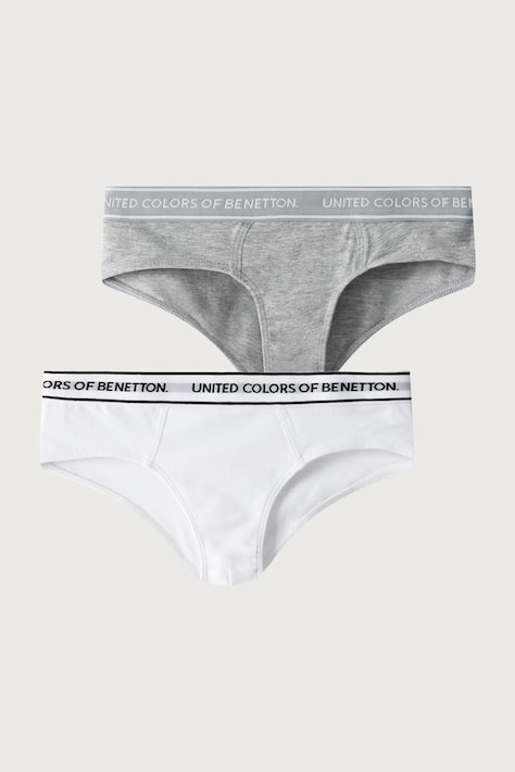 United Colors of Benetton Figi dziecięce bawełniane z elastanem 2-pack białe 3G680S03G