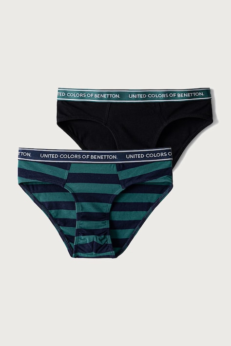 United Colors of Benetton Figi dziecięce bawełniane z elastanem 2-pack zielone 3G680S03G