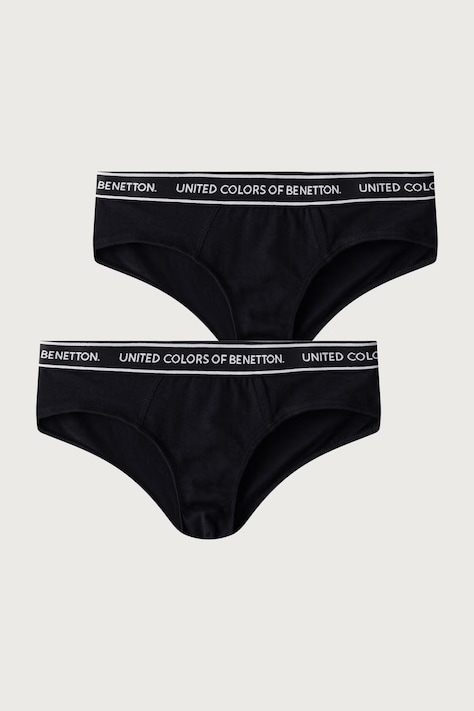 United Colors of Benetton Donje rublje za djecu od pamuka s elastanom 2-pack crno 3G680S03G