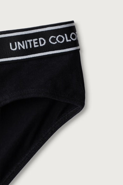 United Colors of Benetton Бикини за деца от памук с еластан 2 броя черни 3G680S03G