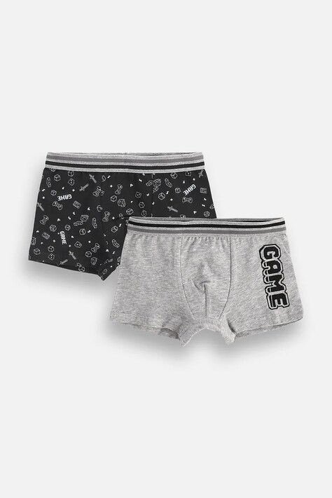 Coccodrillo Boxerky dětské bavlněné s elastanem 2-pack černé PANTS