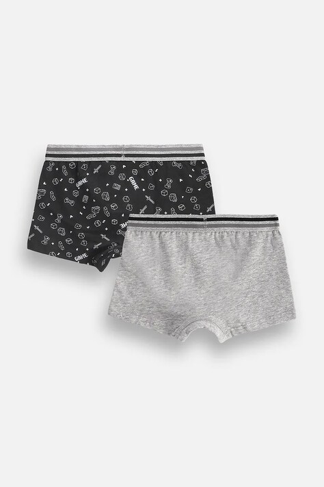 Coccodrillo Bokserki dziecięce bawełniane z elastanem 2-pack czarne PANTS