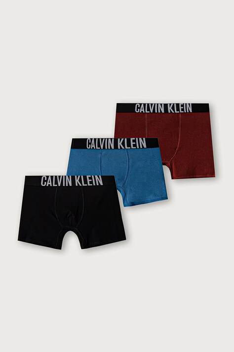 Calvin Klein Underwear Bokserki dopasowane dziecięce bawełniane z elastanem 3-pack niebieskie B70B700510