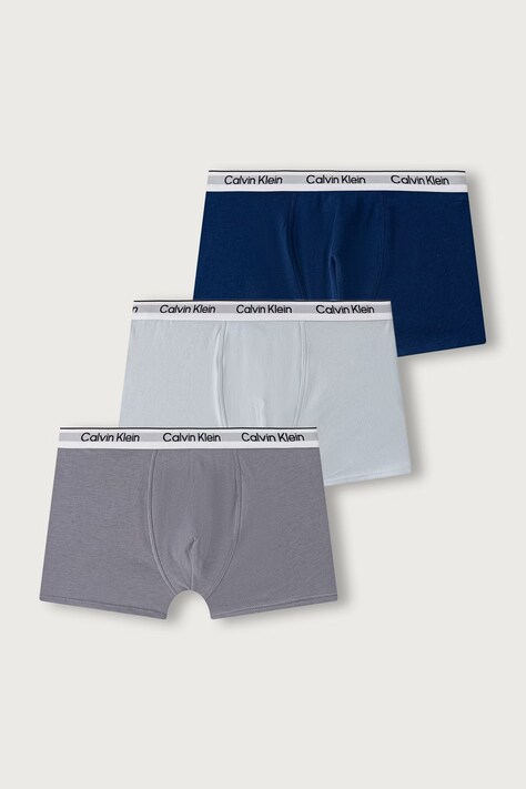 Calvin Klein Underwear Bokserki dopasowane dziecięce bawełniane z elastanem 3-pack szare B70B700507