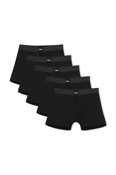 BOSS εφαρμοστά μποξεράκια παιδικά με βαμβάκι 5-pack μαύρα J53698