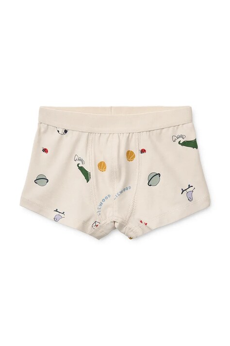 Liewood Bokserki dziecięce bawełniane z elastanem Marvin Boxers 3-pack beżowe LW20283