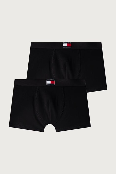 Tommy Hilfiger Bokserki dopasowane dziecięce bawełniane z elastanem 2-pack czarne UB0UB00608