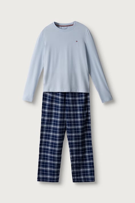 Tommy Hilfiger Kétrészes pizsama gyerek pamut kék UB0UB00615