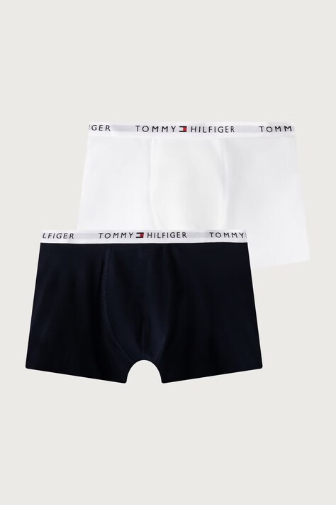 Tommy Hilfiger bokserki dopasowane dziecięce bawełniane z elastanem 2-pack białe UB0UB00613