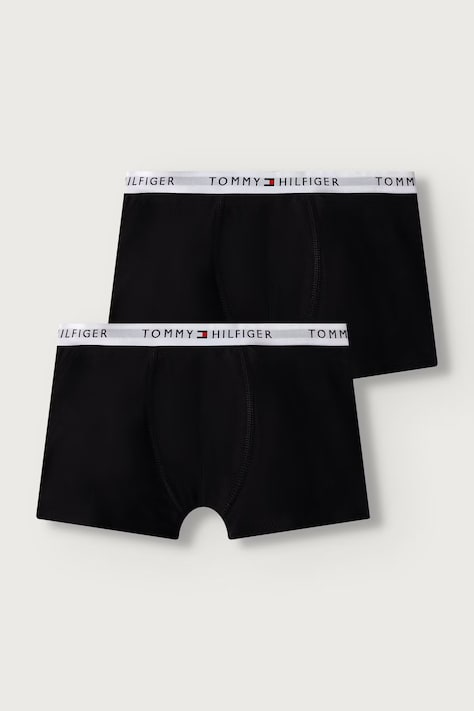 Tommy Hilfiger bokserki dopasowane dziecięce z bawełną 2-pack czarne UB0UB00604