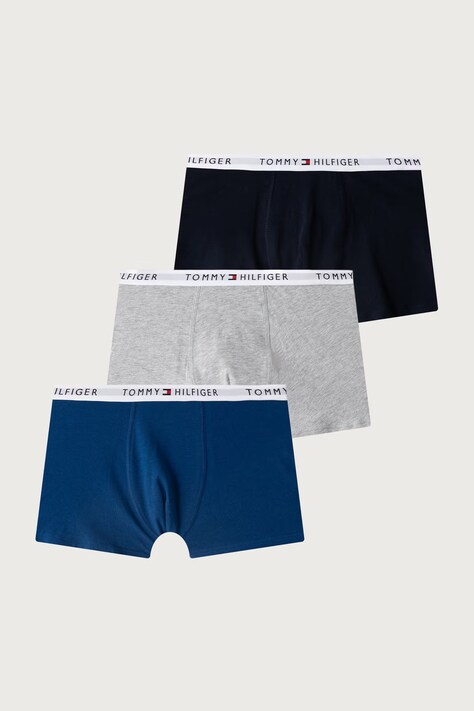 Tommy Hilfiger Bokserki dziecięce bawełniane z elastanem 3-pack niebieskie UB0UB00606