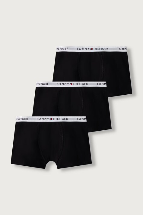 Tommy Hilfiger bokserki dziecięce bawełniane z elastanem 3-pack czarne UB0UB00606