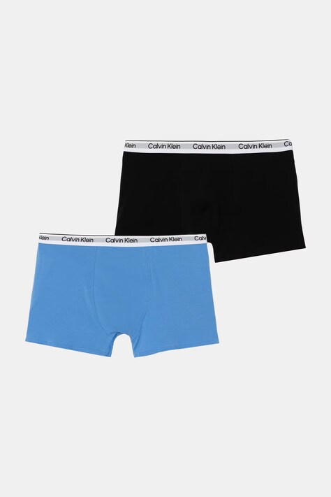 Calvin Klein Underwear bokserki dopasowane dziecięce bawełniane z elastanem 2-pack niebieskie B70B700506