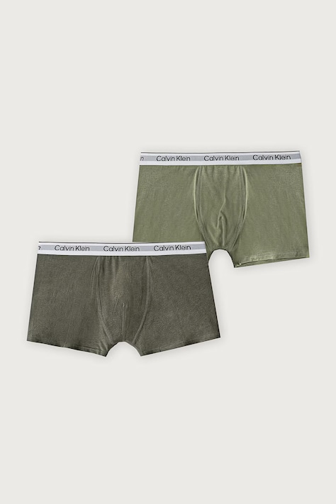 Calvin Klein Underwear Bokserki dopasowane dziecięce bawełniane z elastanem 2-pack zielone B70B700506