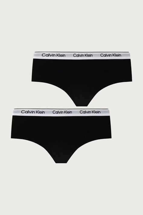 Calvin Klein Underwear Slipy detské bavlnené s elastanom 2-pak čierne G80G800727