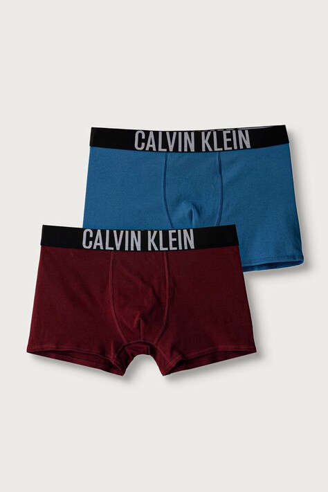 Calvin Klein Underwear Bokserki dopasowane dziecięce bawełniane z elastanem 2-pack bordowe B70B700509
