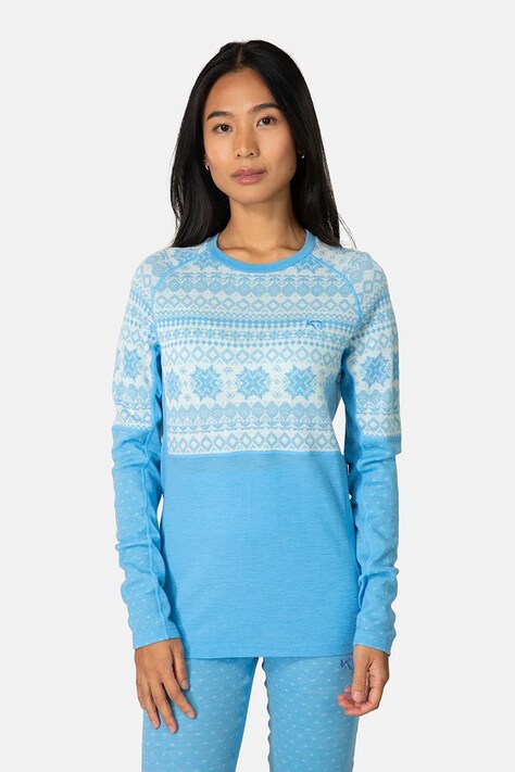 Kari Traa Longsleeve funkcyjny damski wełniany VILMA niebieski 623617