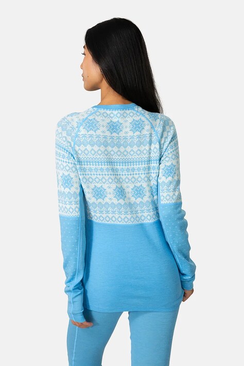 Kari Traa Longsleeve funkcyjny damski wełniany VILMA niebieski 623617