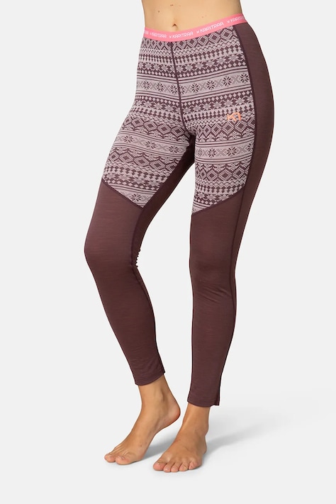 Kari Traa Legginsy funkcyjne damskie z wełną MINA brązowe 623688
