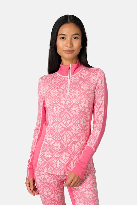 Kari Traa Longsleeve termoaktywny damski z wełny merino ANNA różowy 623836