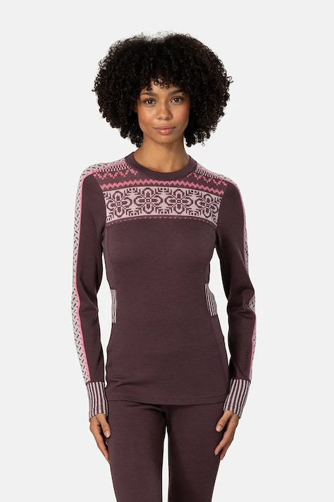 Kari Traa Longsleeve funkcyjny damski wełniany INES bordowy 624019