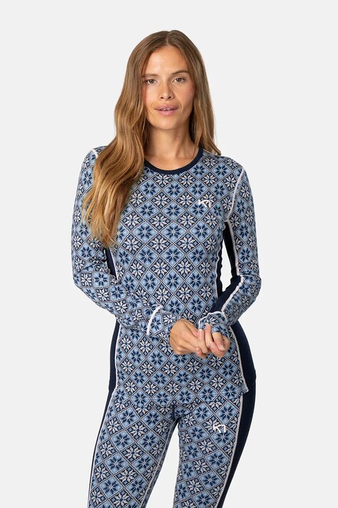 Kari Traa Longsleeve funkcyjny damski wełniany ROSE granatowy 624055