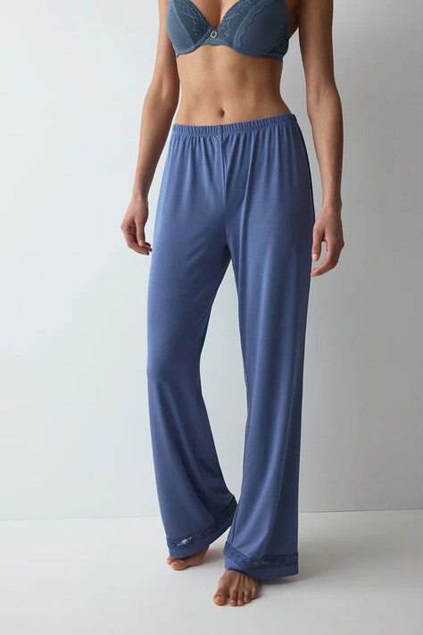 Triumph Spodnie piżamowe damskie z modalem Comfort Allure niebieskie 10229163