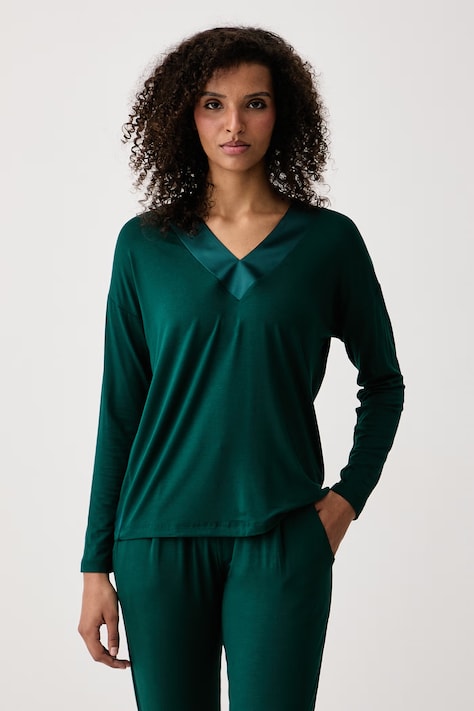 Chantelle Longsleeve piżamowy damski z wiskozą LIZZY zielony FNA290