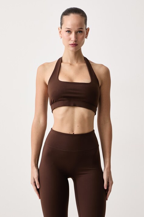 Le Privé Biustonosz sportowy HALTER BRA BRUN brązowy LP00891