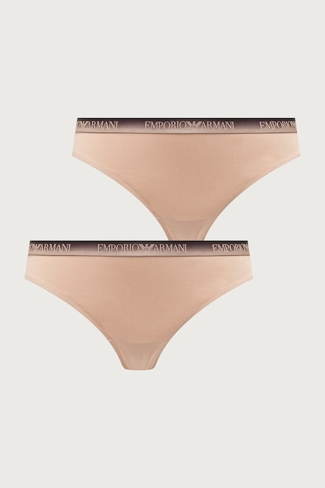 Emporio Armani Underwear Stringi damskie 2-pack beżowe EW000402 AF25572