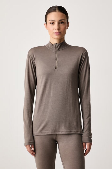 Devold Longsleeve funkcyjny damski wełniany Breeze Merino brązowy PDGO.180.246.A