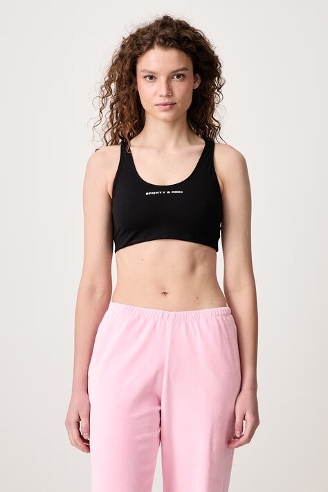 Sporty & Rich Bold Logo biustonosz sportowy czarny TO00388315BA01