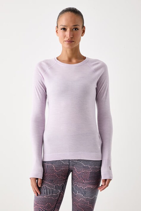 Smartwool Longsleeve funkcyjny damski z wełny merino fioletowy SW016370R111